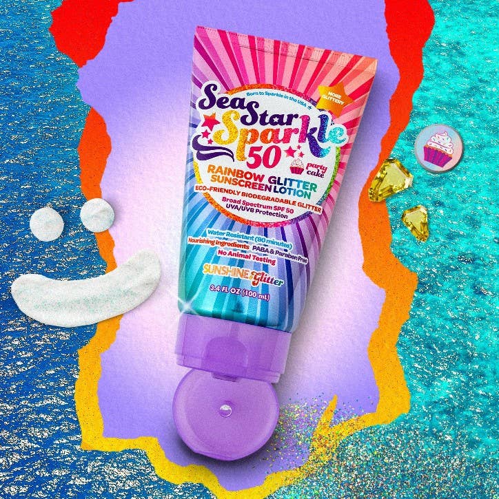 Sea Star Sparkle Party Cake SPF 50 Glitter Sunscreen