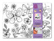 2 Compact coloring mats, butterfly & castle + 6 markers