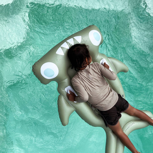 Kids Lie-On Float Salty the Shark Khaki