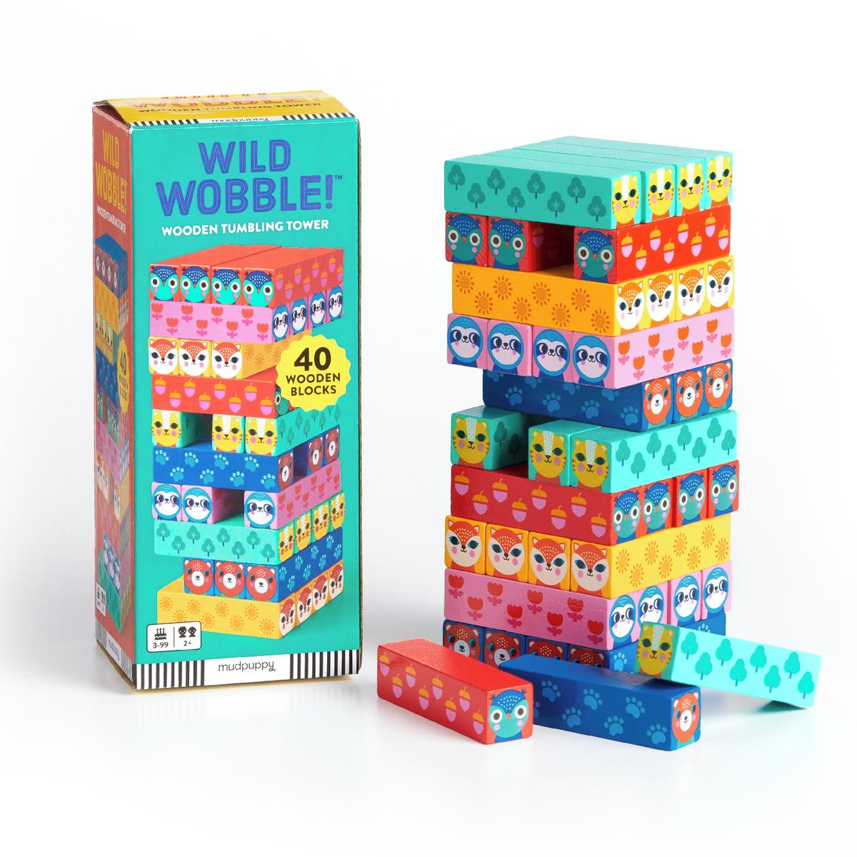 Wild Wobble! Wooden Tumbling Tower