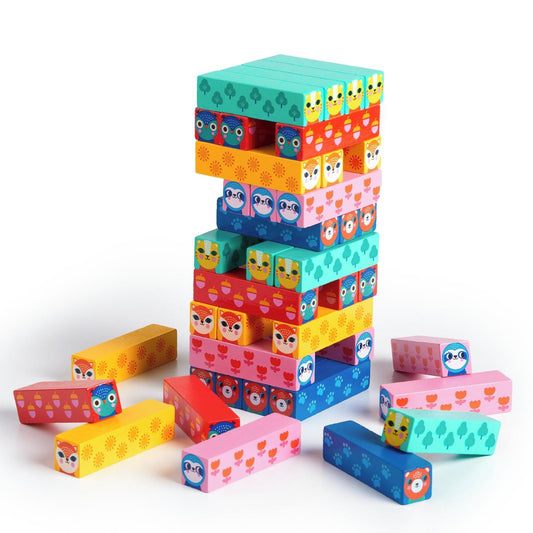 Wild Wobble! Wooden Tumbling Tower