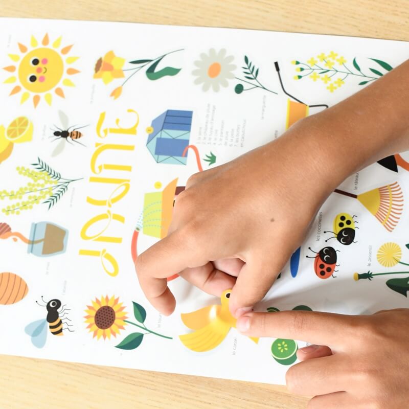 MINI POSTER + 27 STICKERS THE GARDEN – YELLOW (3-8 YEARS)