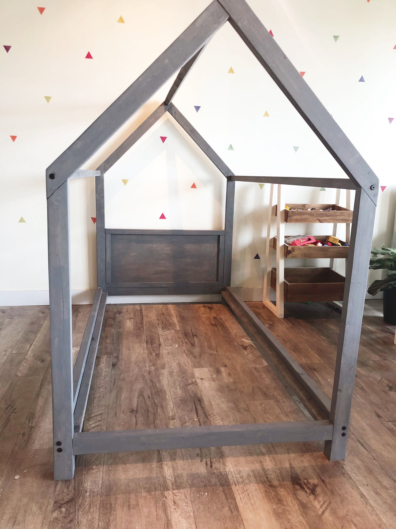 House Bed Frame - Twin with Solid Headboard