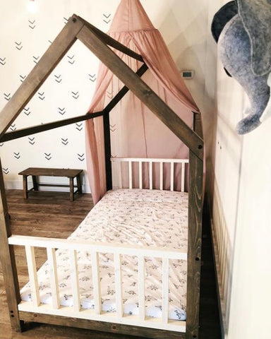 House Bed Frame - Toddler w/ Slat Head and Footboard